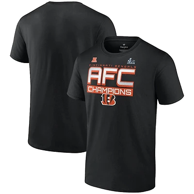 Cincinnati Bengals Black 2021 AFC Champions Iconic Slant T-Shirt