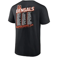 Cincinnati Bengals Super Bowl LVI Bound Tilted Roster Black T-Shirt