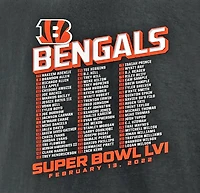 Cincinnati Bengals Super Bowl LVI Bound Tilted Roster Black T-Shirt