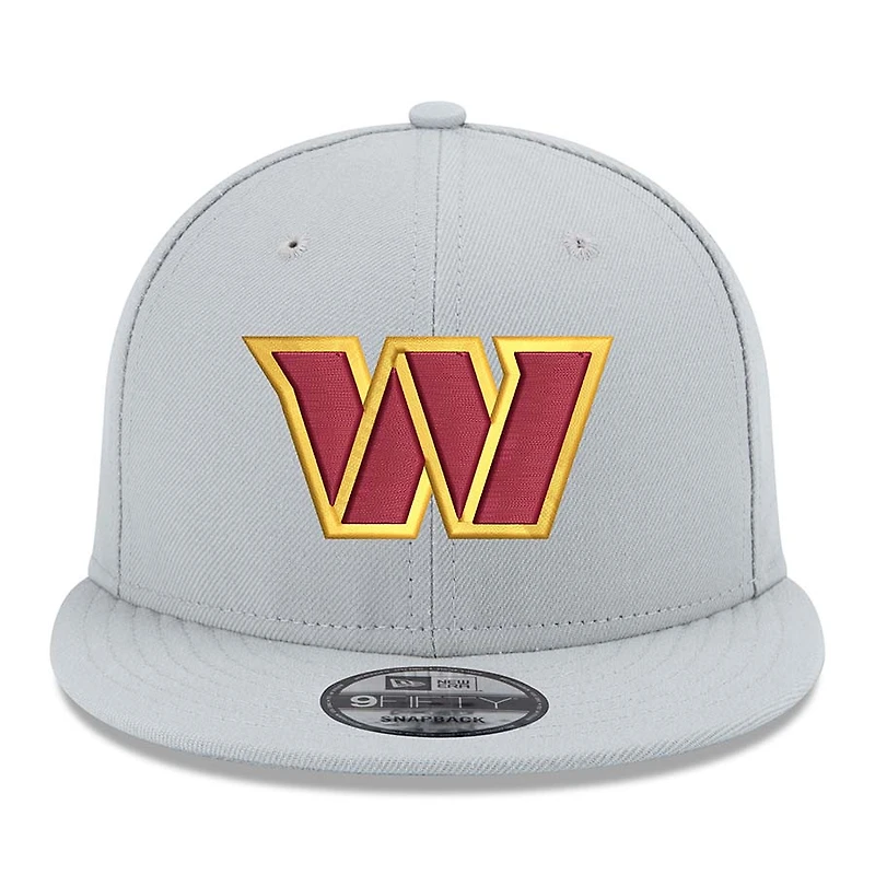 Washington Commanders New Era Gray Basic 9FIFTY Snapback Adjustable Hat