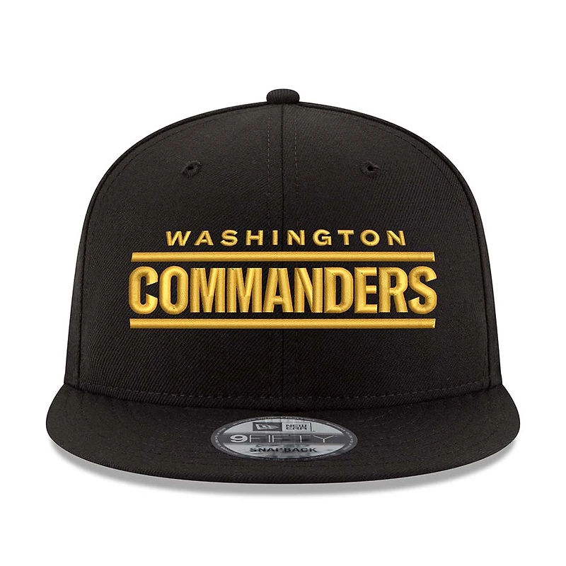 Washington Commanders New Era Black Wordmark Logo 9FIFTY Snapback Adjustable Hat