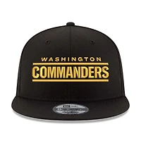 Washington Commanders New Era Black Wordmark Logo 9FIFTY Snapback Adjustable Hat