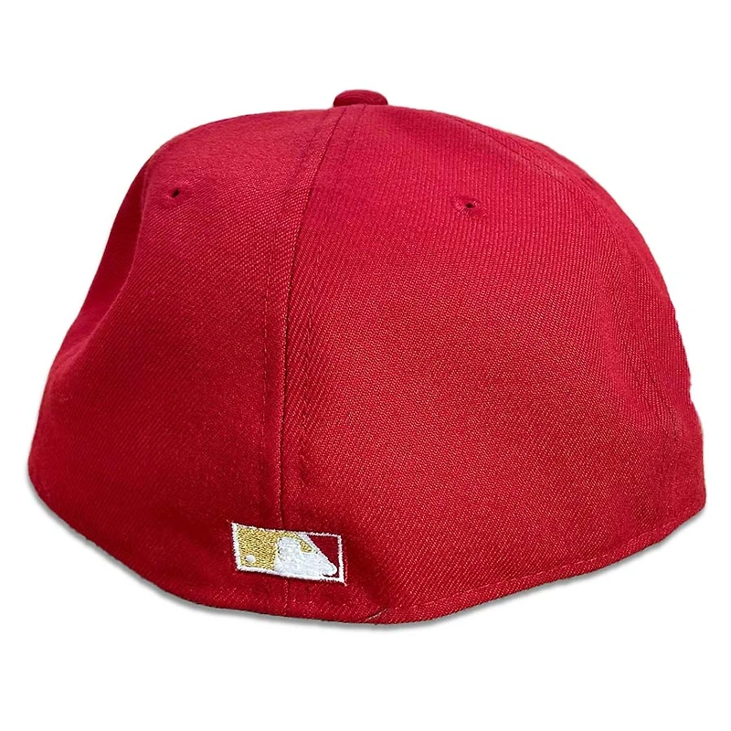 New York Yankees Red Pinot 50th Year Side Patch Metallic Gold UV 59FIFTY Fitted Hat