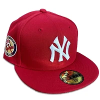 New York Yankees Red Pinot 50th Year Side Patch Metallic Gold UV 59FIFTY Fitted Hat