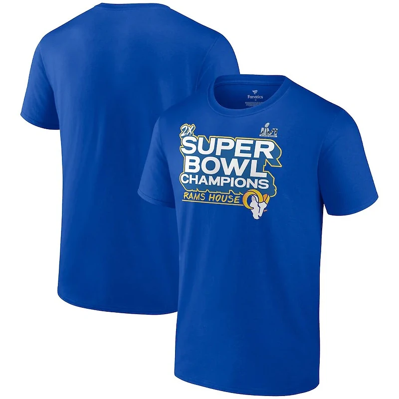 Los Angeles Rams Royal Blue Super Bowl LVI Champions Parade Celebration T-Shirt