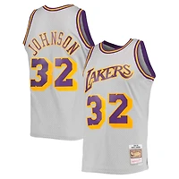 Los Angeles Lakers Magic Johnson Mitchell & Ness 1984-85 Hardwood Classics Reload 2.0 Gray Swingman Jersey