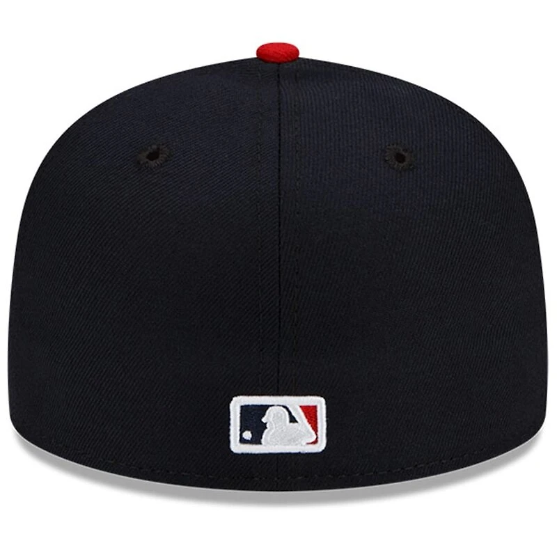 Cleveland Guardians Home New Era Navy Red Authentic Collection On-Field 59FIFTY Fitted Hat