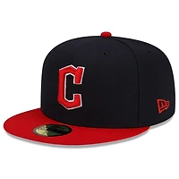 Cleveland Guardians Home New Era Navy Red Authentic Collection On-Field 59FIFTY Fitted Hat