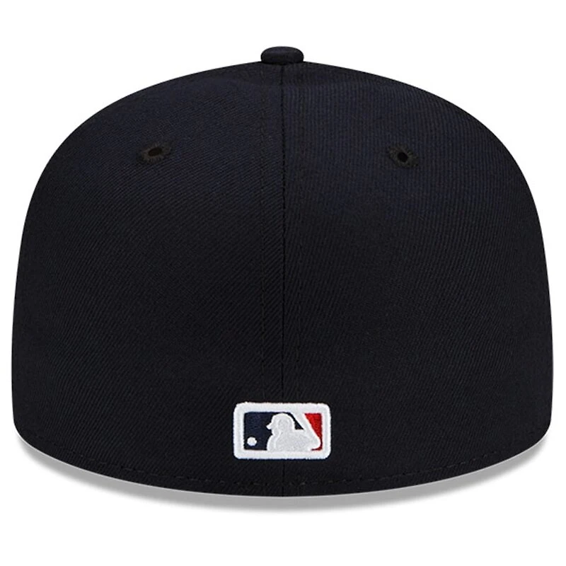 Cleveland Guardians Road New Era Navy Red Authentic Collection On-Field 59FIFTY Fitted Hat