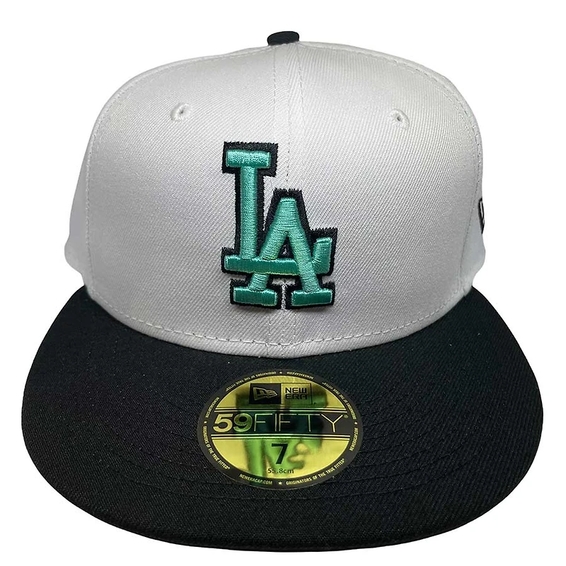 Los Angeles Dodgers White Black Two Tone UV 59FIFTY Fitted Hat
