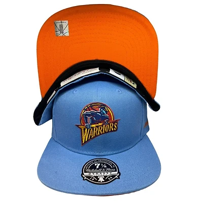 Golden State Warriors Light Blue 2000 NBA All Star Game Side Patch Orange UV Mitchell & Ness Fitted Hat