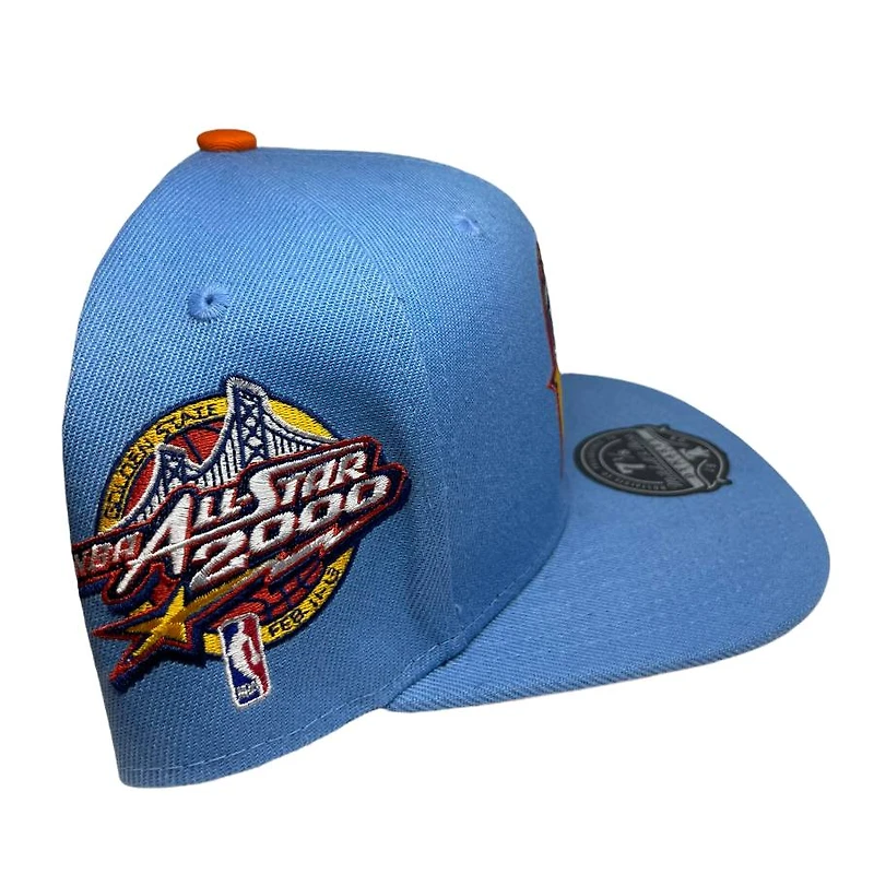 Golden State Warriors Light Blue 2000 NBA All Star Game Side Patch Orange UV Mitchell & Ness Fitted Hat