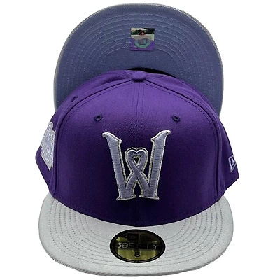 Worcester Red Sox Purple Ric Flair Color Brim 2021 Inaugural Season Side Patch Lavender UV 59FIFTY Fitted Hat