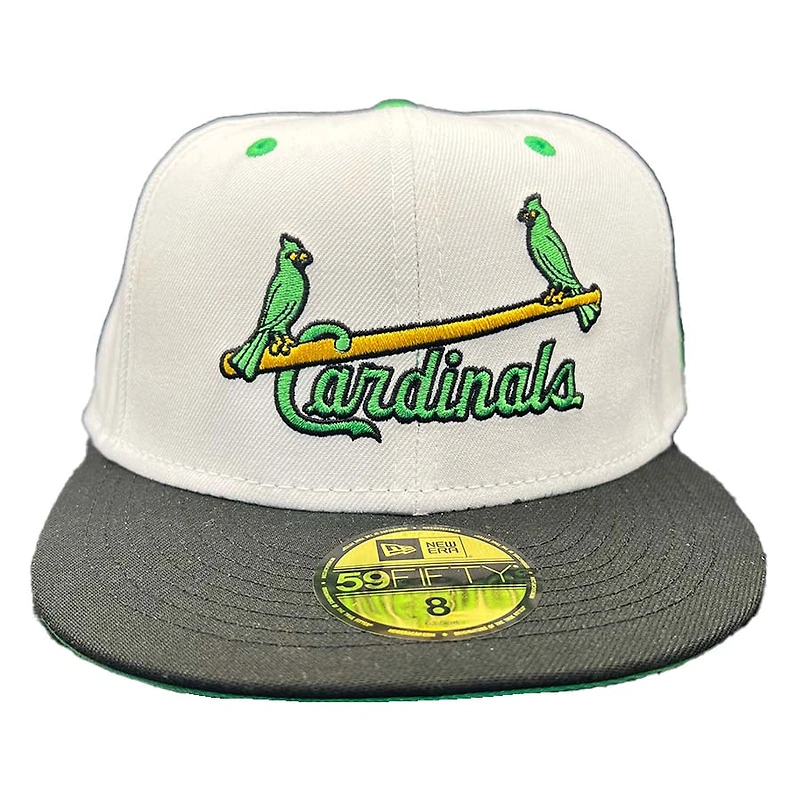 St. Louis Cardinals Off White Two Tone Script Logo Green UV 59FIFTY Fitted Hat