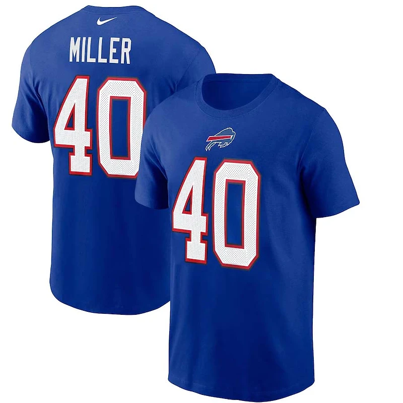 Buffalo Bills Von Miller Royal Blue Name & Number T-Shirt