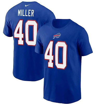 Buffalo Bills Von Miller Royal Blue Name & Number T-Shirt