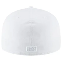 Los Angeles Dodgers Primary Logo Basic All White New Era 59FIFTY Fitted Hat