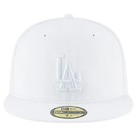 Los Angeles Dodgers Primary Logo Basic All White New Era 59FIFTY Fitted Hat