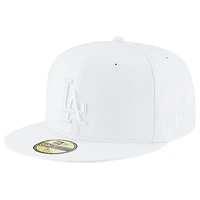 Los Angeles Dodgers Primary Logo Basic All White New Era 59FIFTY Fitted Hat