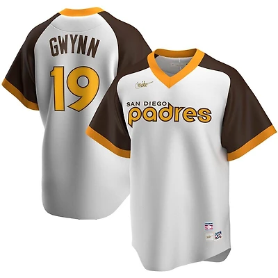San Diego Padres Tony Gwynn White Nike V-Neck Home Cooperstown Collection Player Jersey