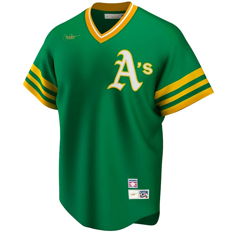 Oakland Athletics Reggie Jackson Green Road Nike V-Neck Cooperstown Collection Player Jersey