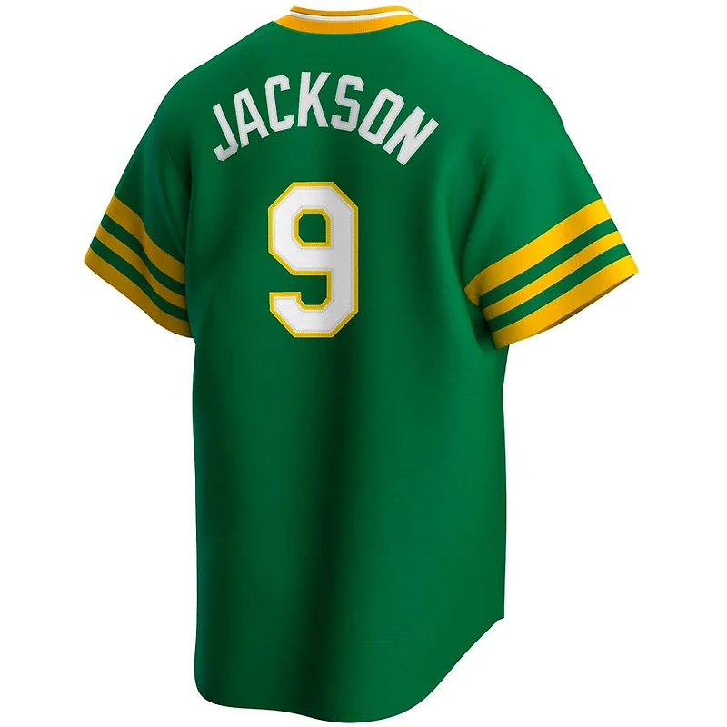 Oakland Athletics Reggie Jackson Green Road Nike V-Neck Cooperstown Collection Player Jersey