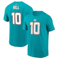 Miami Dolphins Tyreek Hill Nike Aqua Player Name & Number T-Shirt