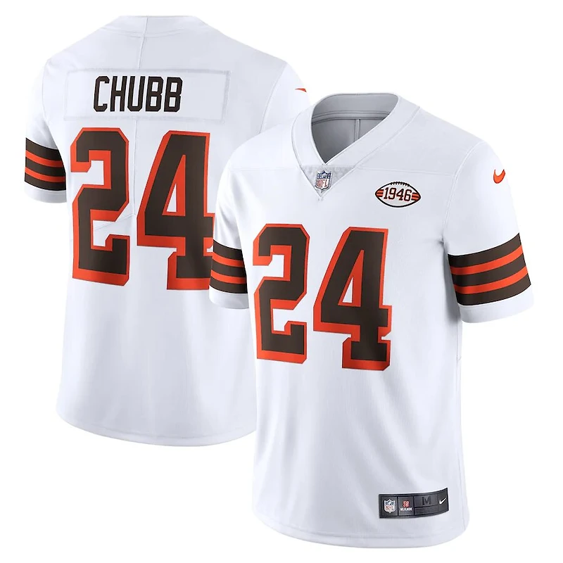 Cleveland Browns Nick Chubb White 1946 Collection Alternate Vapor F.U.S.E Limited Jersey