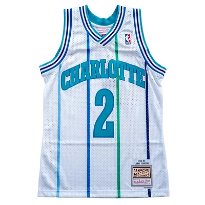Charlotte Hornets Larry Johnson Mitchell & Ness 1992-93 Hardwood Classics Swingman Player White Jersey