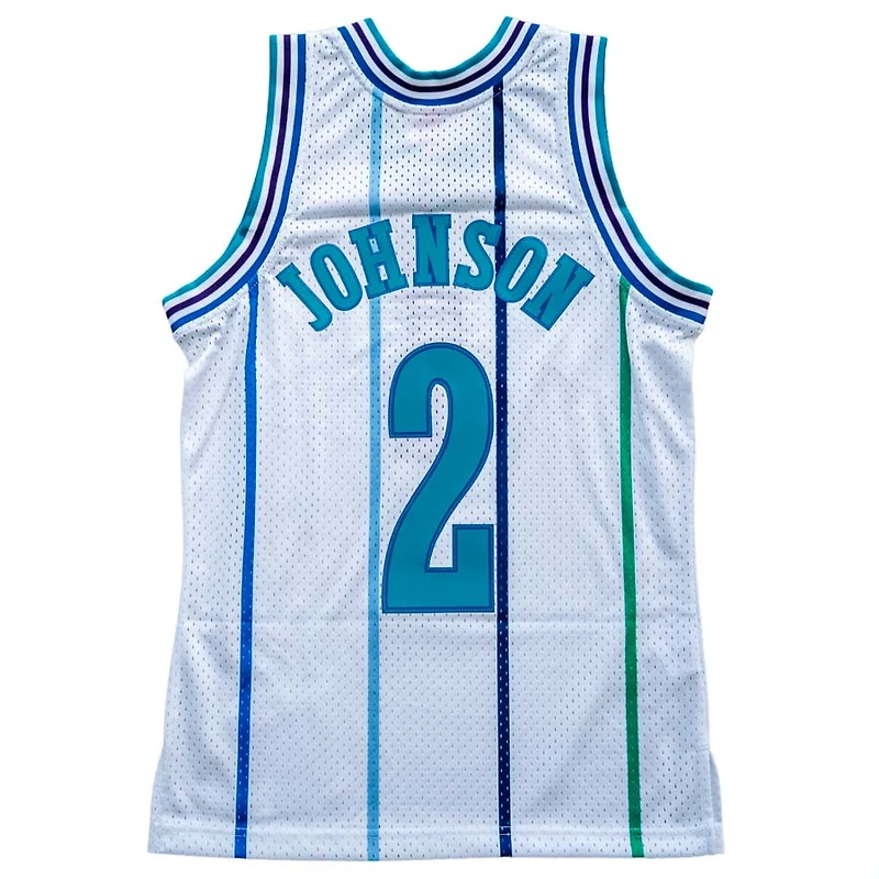 Charlotte Hornets Larry Johnson Mitchell & Ness 1992-93 Hardwood Classics Swingman Player White Jersey