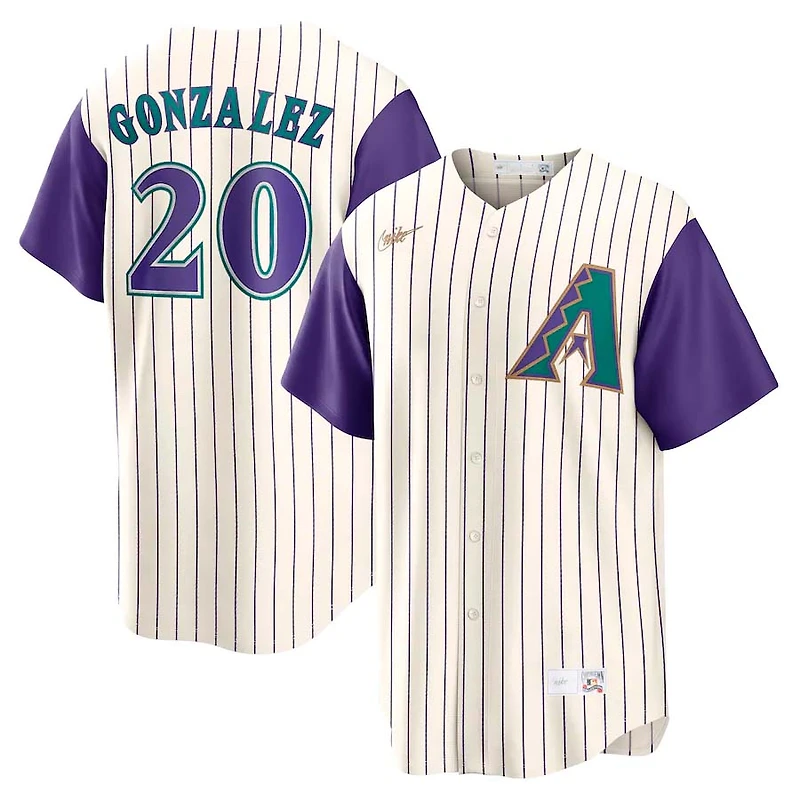 Arizona Diamondbacks Luis Gonzalez Nike Cream Purple Cooperstown Collection Player Jersey
