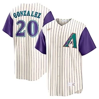 Arizona Diamondbacks Luis Gonzalez Nike Cream Purple Cooperstown Collection Player Jersey