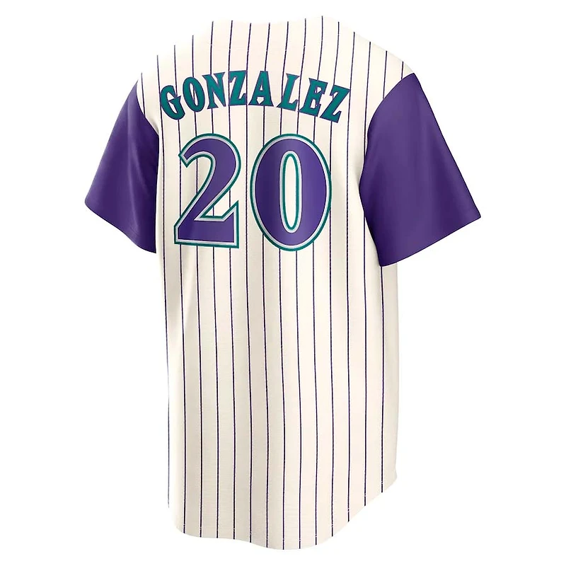 Arizona Diamondbacks Luis Gonzalez Nike Cream Purple Cooperstown Collection Player Jersey