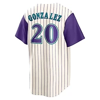 Arizona Diamondbacks Luis Gonzalez Nike Cream Purple Cooperstown Collection Player Jersey