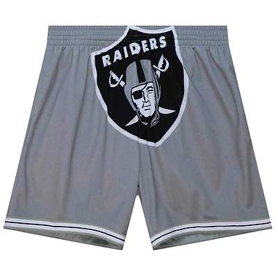 Las Vegas Raiders Gray Mitchell & Ness Big Face Shorts