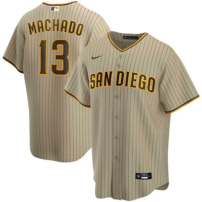 San Diego Padres Manny Machado Nike Tan Pinstripe Alternate Player Jersey