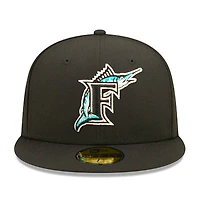 Florida Marlins Black 1997 World Series Pop Sweat 59FIFTY Fitted Hat