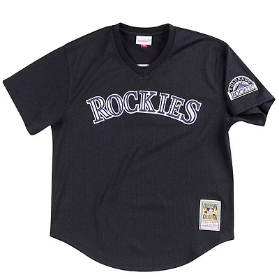 Colorado Rockies Todd Helton Mitchell & Ness 2003 Black Cooperstown Mesh Pullover Jersey