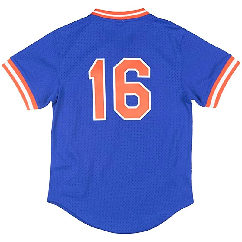 New York Mets Dwight Gooden Mitchell & Ness 1986 Royal Cooperstown Mesh Pullover Jersey