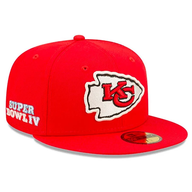 Kansas City Chiefs Red Super Bowl IV Pop Sweat NFL 59FIFTY Fitted Hat
