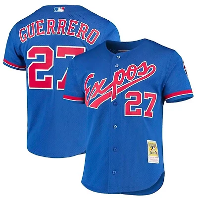 Montreal Expos Vladimir Guerrero Mitchell & Ness 2002 Royal Blue Cooperstown Authentic Mesh BP Jersey