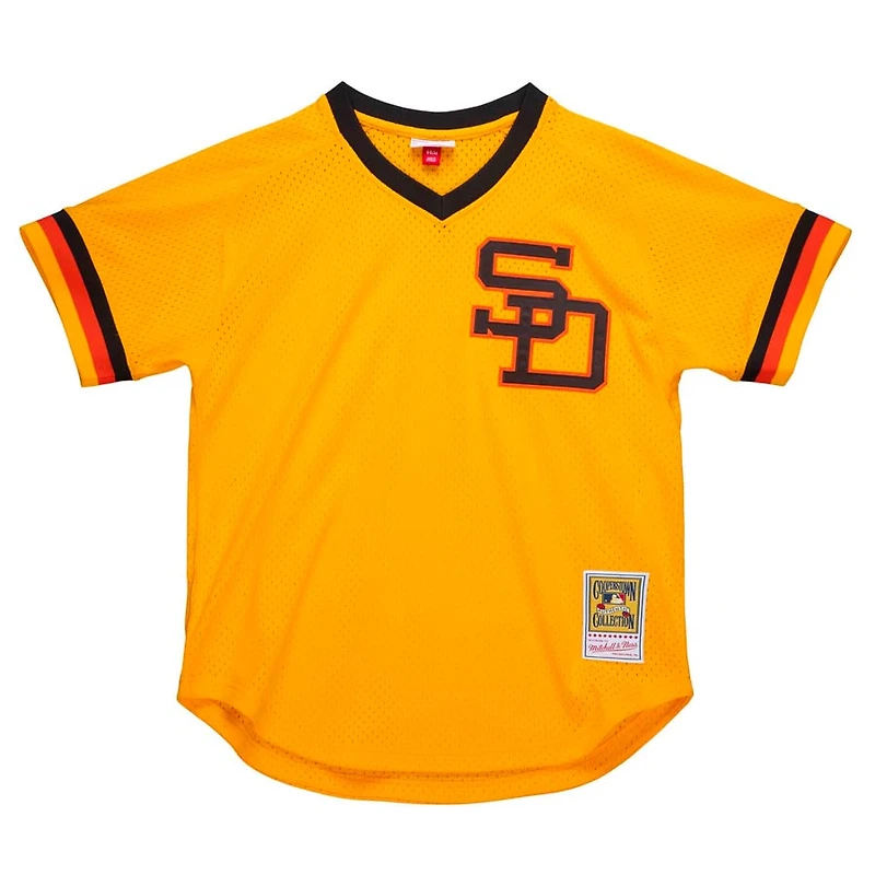 San Diego Padres Dave Winfield Mitchell & Ness 1980 Yellow Mesh Pullover Jersey