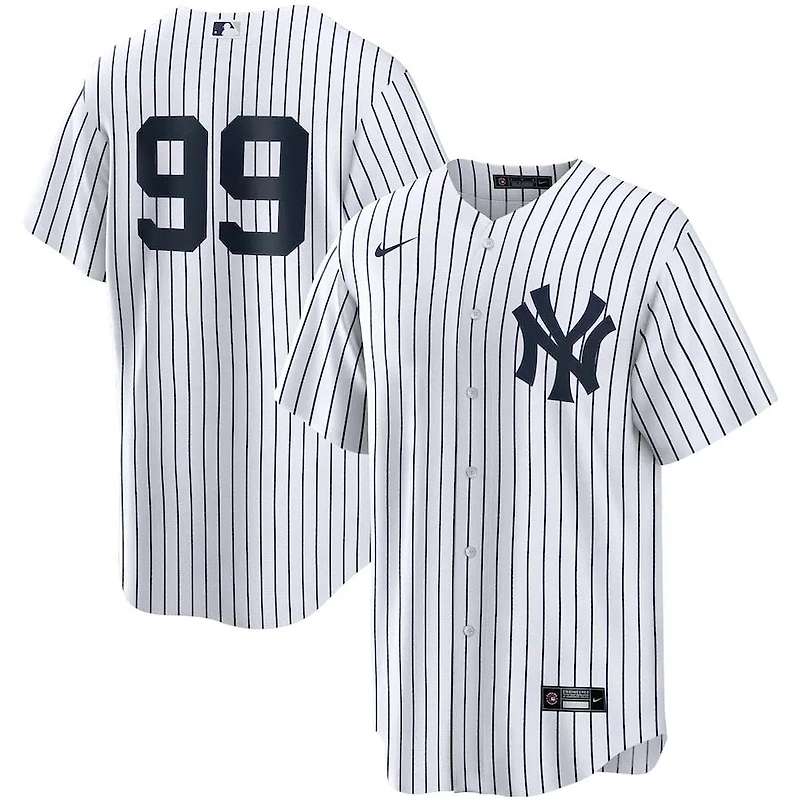 New York Yankees Aaron Judge White Pinstripe Nike Number Only Jersey
