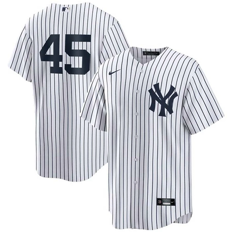 New York Yankees Gerrit Cole White Pinstripe Nike Number Only Jersey