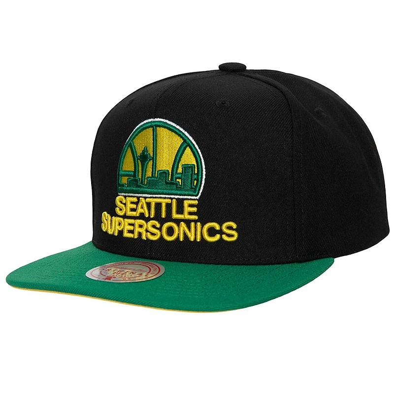 Seattle Supersonics Black-Green Two Tone NBA Core Basic Mitchell & Ness Snapback