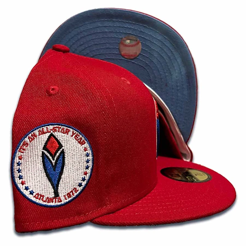 Atlanta Braves Red 1972 All Star Side Patch Blue UV 59FIFTY Fitted Hat