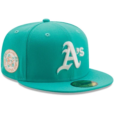 Oakland Athletics Mint 1987 All Star Game Side Patch Peach UV 59FIFTY Fitted Hat