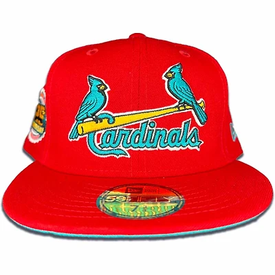 St Louis Cardinals Red 125th Anniversary Side Patch Teal UV 59FIFTY Fitted Hat