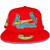 St Louis Cardinals Red 125th Anniversary Side Patch Teal UV 59FIFTY Fitted Hat