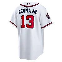 Atlanta Braves Ronald Acuna Jr. White 2021 Banned All Star Patch Nike Jersey